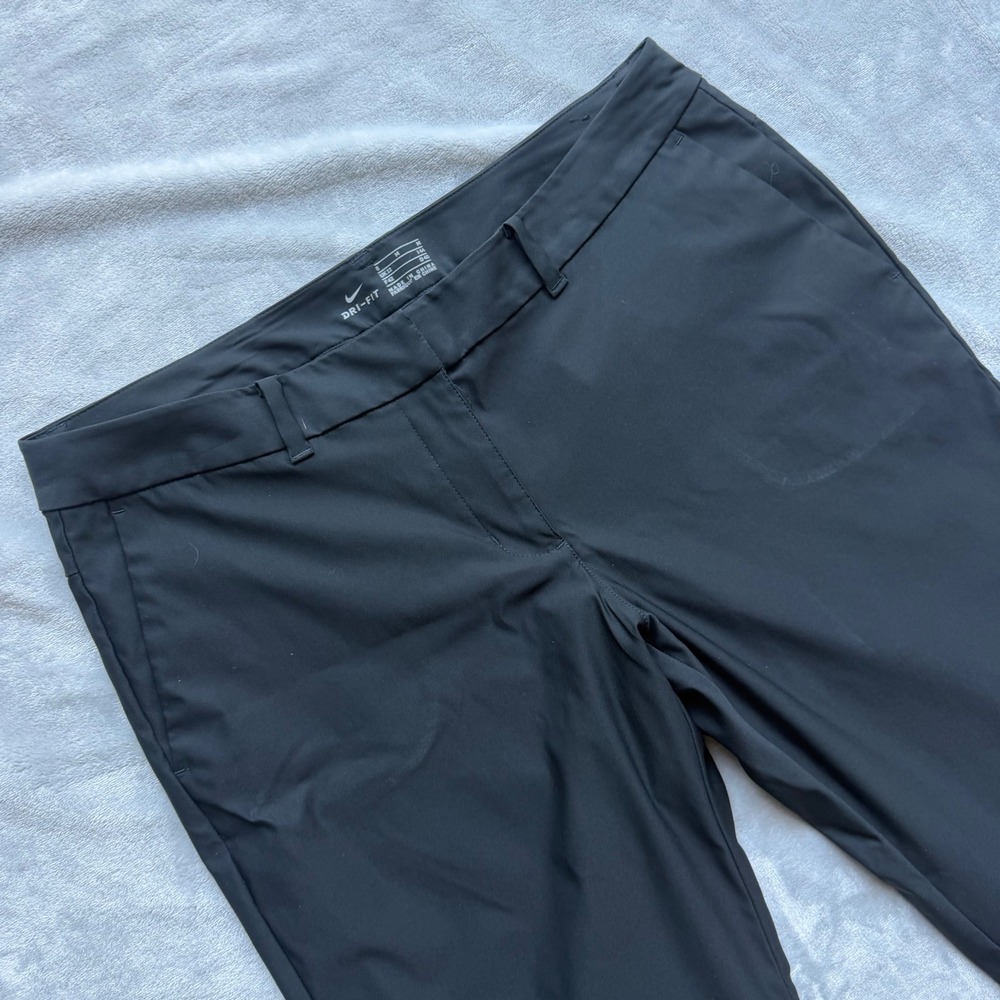 Nike Pants Women 8 Black Dri-FIT Golf Trousers Straight Leg Activewear